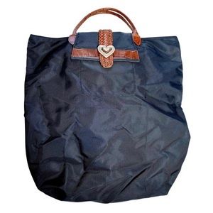 Brighton Foldable Black Nylon Tote Bag